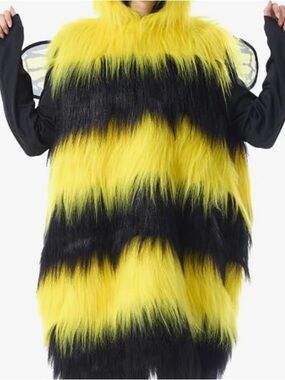 Unisex Faux Fur Bumblebee Costume Vest - Yellow & Black